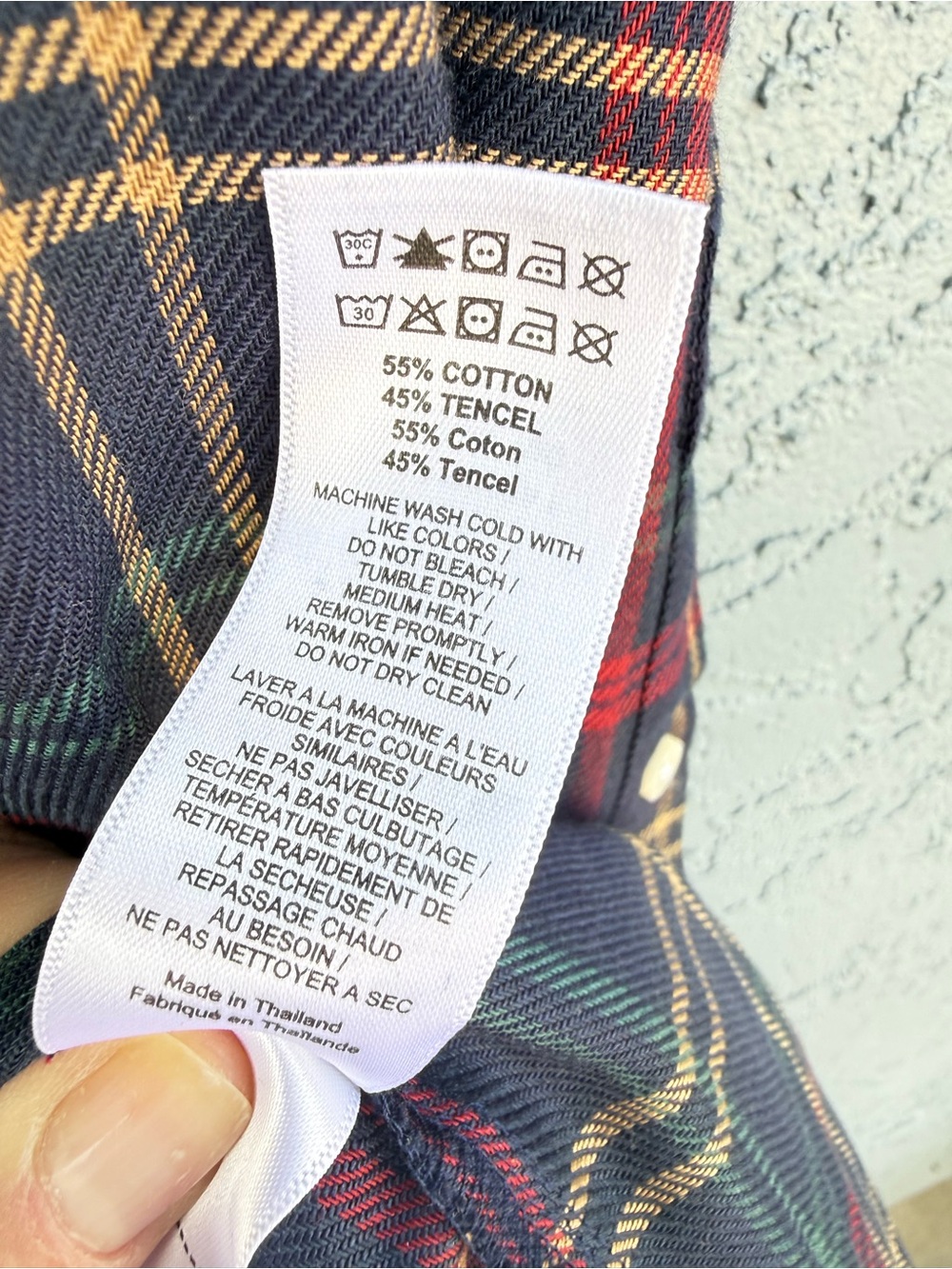 UNTUCKit Parker Tartan Plaid Button-Front Shirt Midi Dress Tie Navy Red 10 - Picture 8 of 8